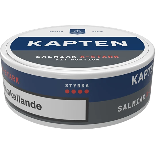 Kapten Salmiak Vit Portion Extra Stark