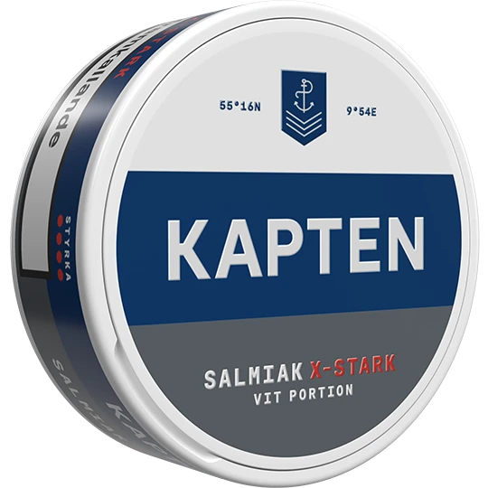 Kapten Salmiak Vit Portion Extra Stark